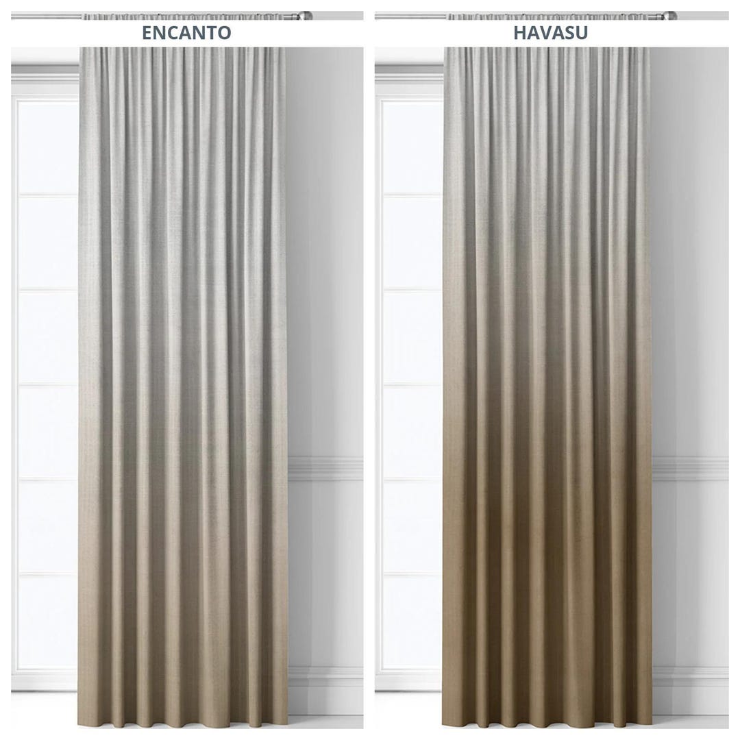 Two Tone Drapery Rods Ombre Two-tone Effect Curtains. Custom Window Drapes. Any Size/ Length ...