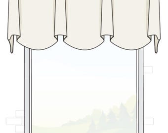 Custom Board Mounted Sheffield Valance. Window Curtain Valance in any Length, Width & Size. Choose any Fabric from our Collection.