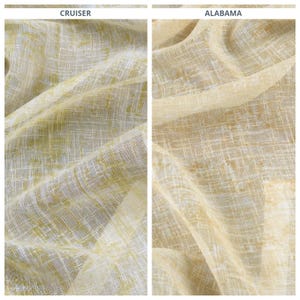 Textured Sheer Fabric by the Yard for Window Treatments, Valances, Swags, Scarves & Home Decor (Yellow-Green/ Lemon Yellow/ Pale Orange)