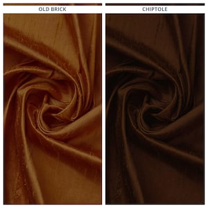 Dupioni Silk Fabric by the Yard for Curtains, Roman Shades, Blinds, Valances & Home Decor (Copper Orange/ Dark Brown)