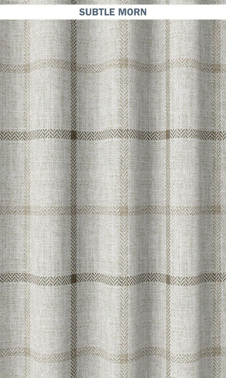 Windowpane Checkered/ Plaid Curtains. Custom Size Lined Window Drapes ...