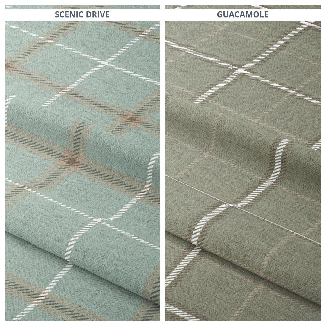 Windowpane Check/ Plaid Curtains. Custom Size Lined Window Drapes. Long ...