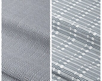 Navy Blue Herringbone/ Rattan Striped Custom Size Lined Curtains & Window Drapes. Pinch Pleat Drapery Option. Blackout Add-On for Bedrooms.