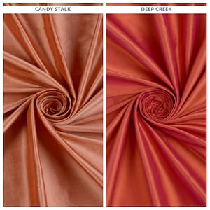 Shantung Silk Fabric by the Yard for Curtains, Roman Shades, Blinds, Valances & Home Decor (Salmon/ Brick Orange/ Red)