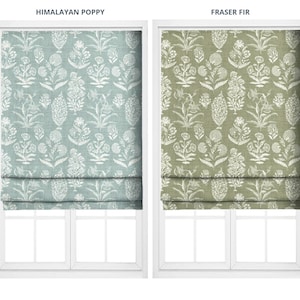 Floral Print Curtains. Custom Size Lined Window Drapes. Any Length/ Width Drapery Panels. Pinch Pleated or Casual. Powder Blue/ Sage Green