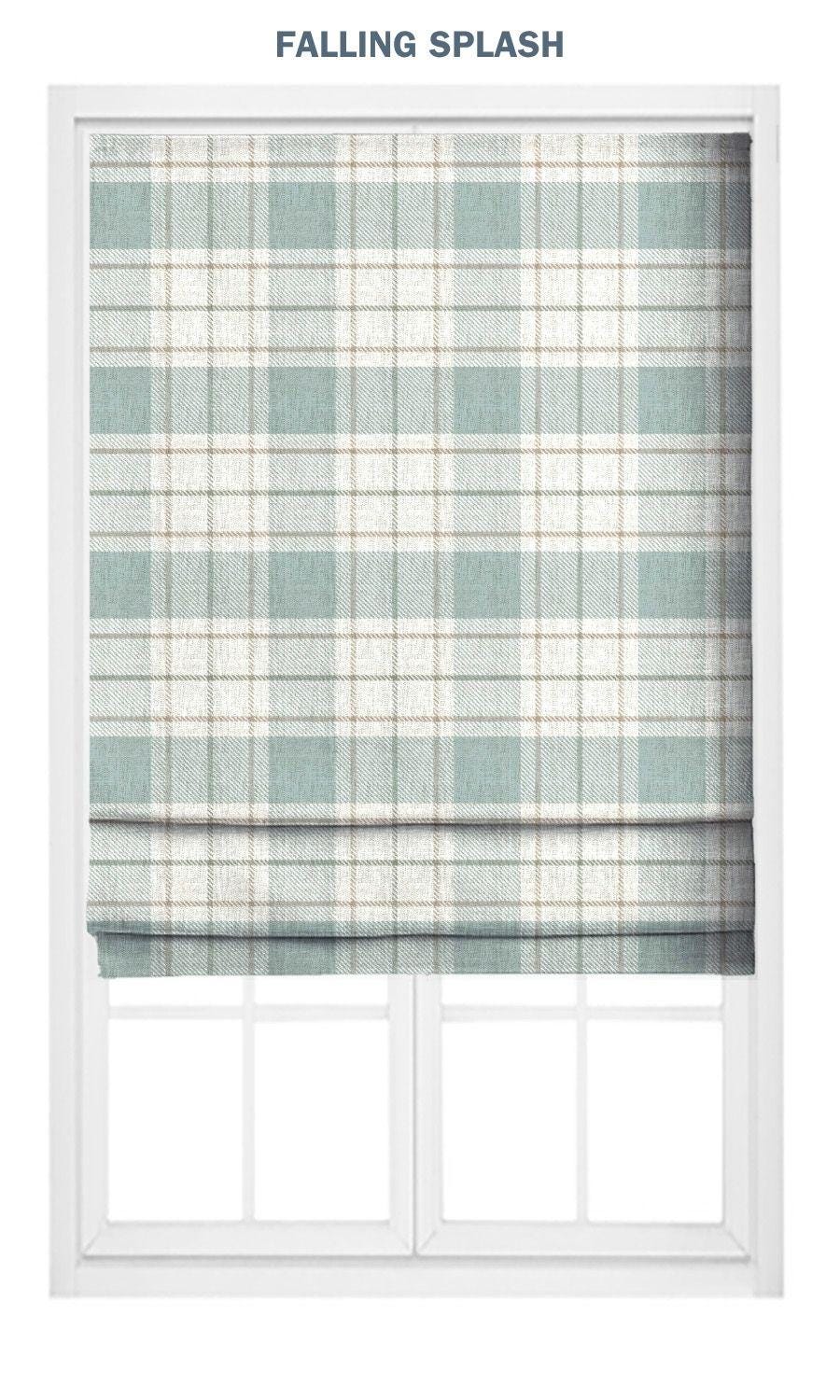 Windowpane Checkered/ Plaid Designer Fabric by the Yard for Window ...