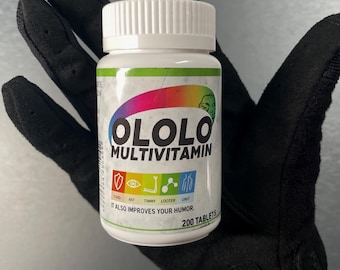 Replica della bottiglia multivitaminica OLOLO ispirata a Escape From Tarkov