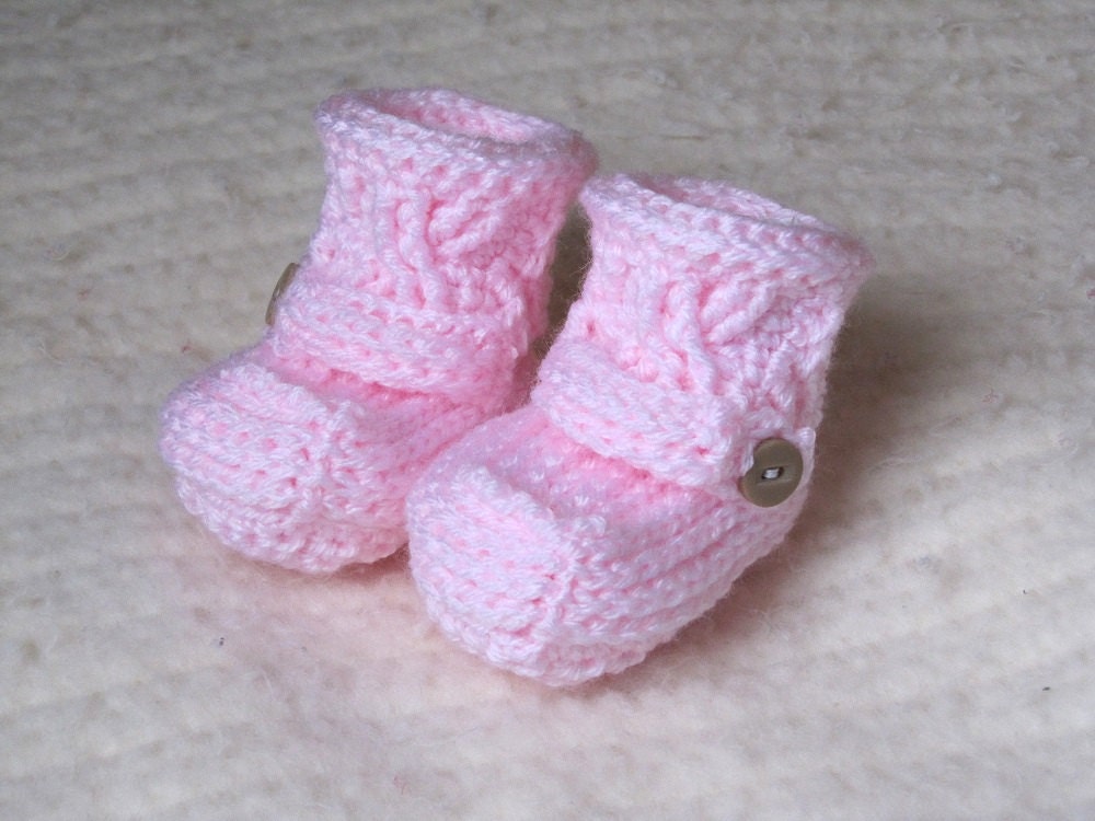 Light Pink Baby Booties, Crochet Baby Boots, Baby Girl Booties, Pink