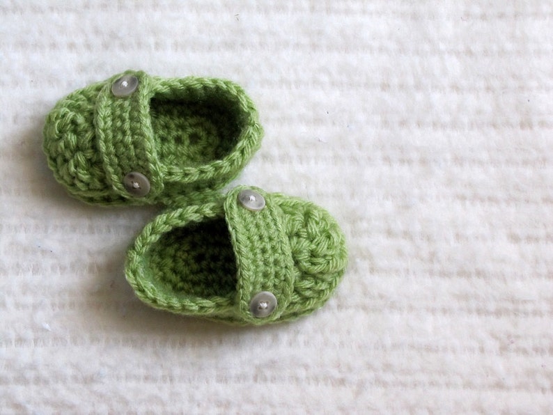 Green Crocheted Baby Loafers, Baby Booties, Baby Shoes, Infant Booties, Spring Baby Booties, Gender Neutral Baby Gift image 5