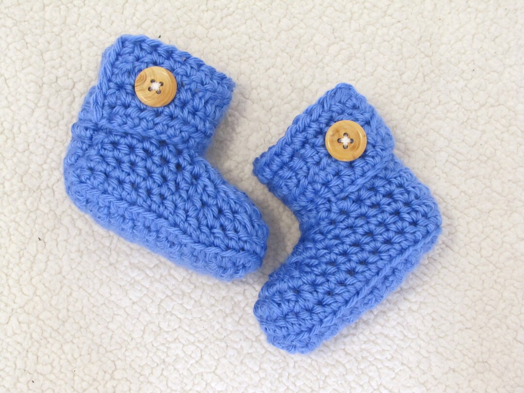 Baby Boy Boots Crochet Baby Booties Blue Baby Infant Shoes Etsy
