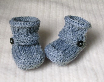 Gray Boy Booties, Baby Boy Boots, Handmade Baby Booties, Baby Shower Present, Soft Infant Shoes, Warm Grey Baby Shoes