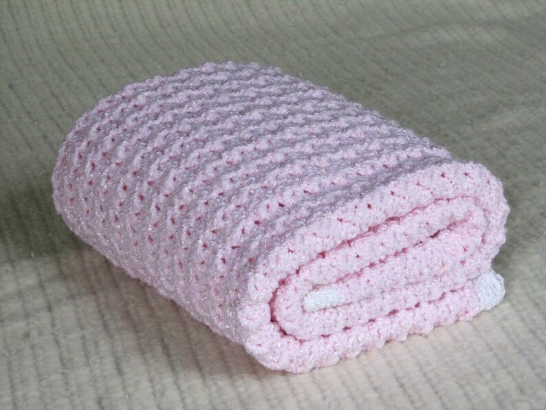Hand Crocheted Baby Blanket Baby Girl Blanket Pink Baby Etsy