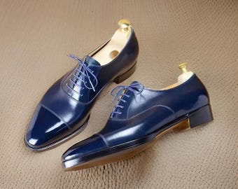 navy evening dress shoes Navy Wingtip Leather Dress Shoes for Men  Suits & More
