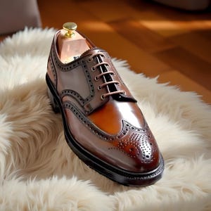 men's cordovan leather dress shoes The Landon - Marbled Cordovan | Derby Boot