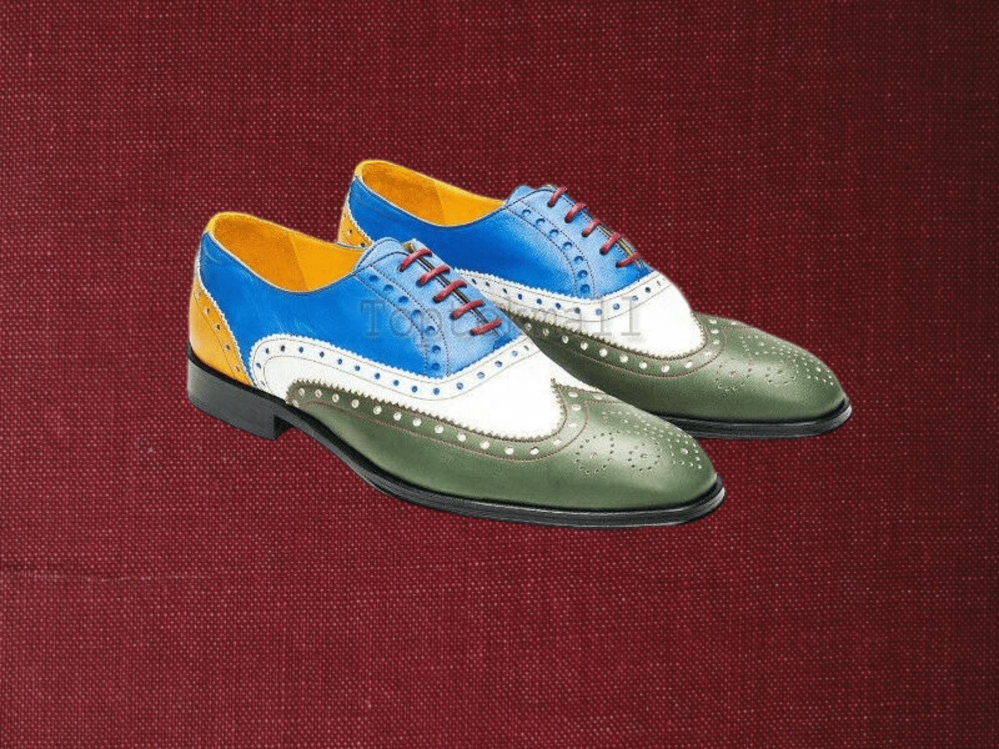 Handmade Men's Leather Premium Quality Formal Multi-colored