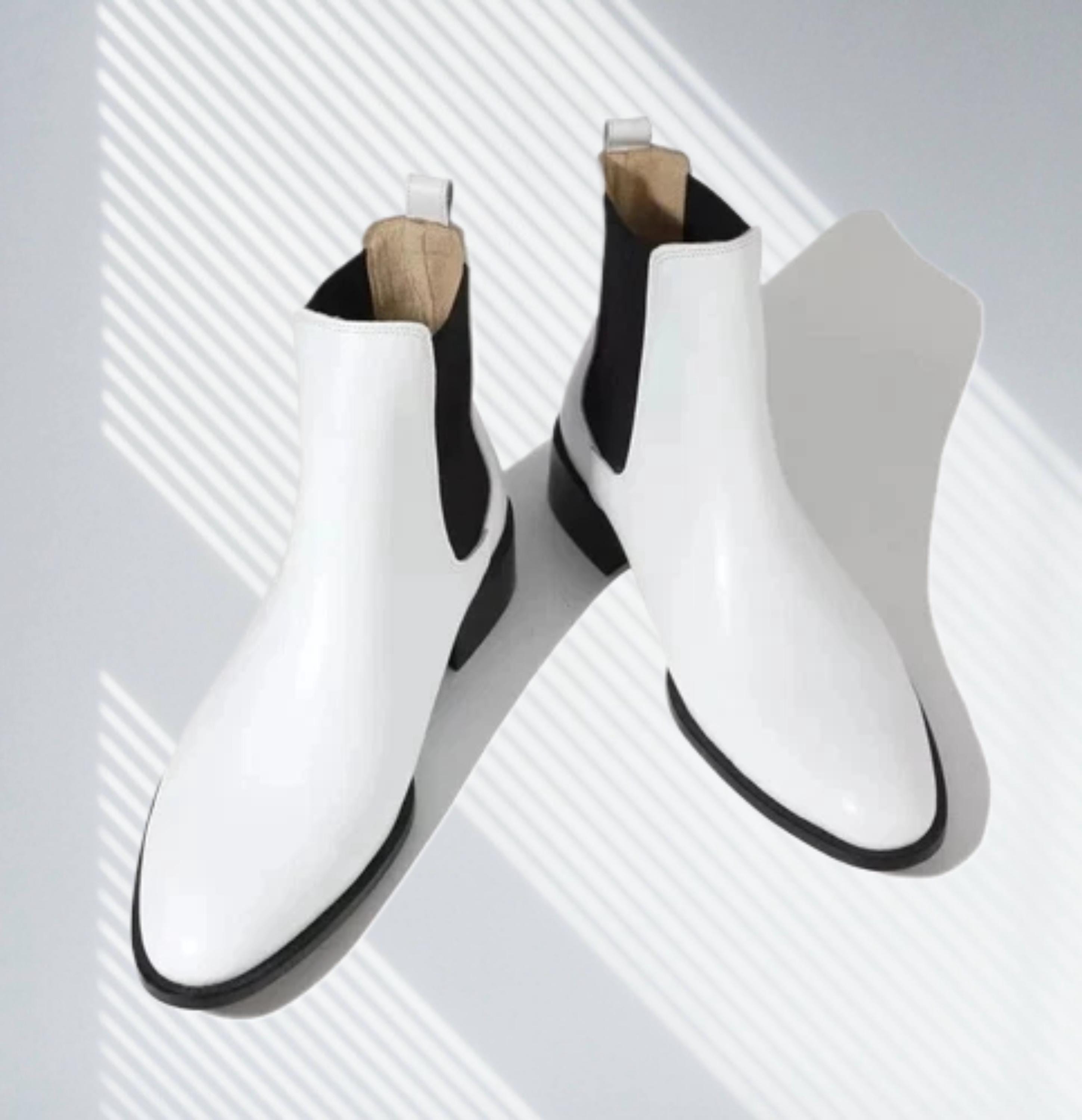 Men\'s White Chelsea Boots - Sleek Slip-On Style White Leather Chelsea Boot for Men | Effortless Style  main image 4