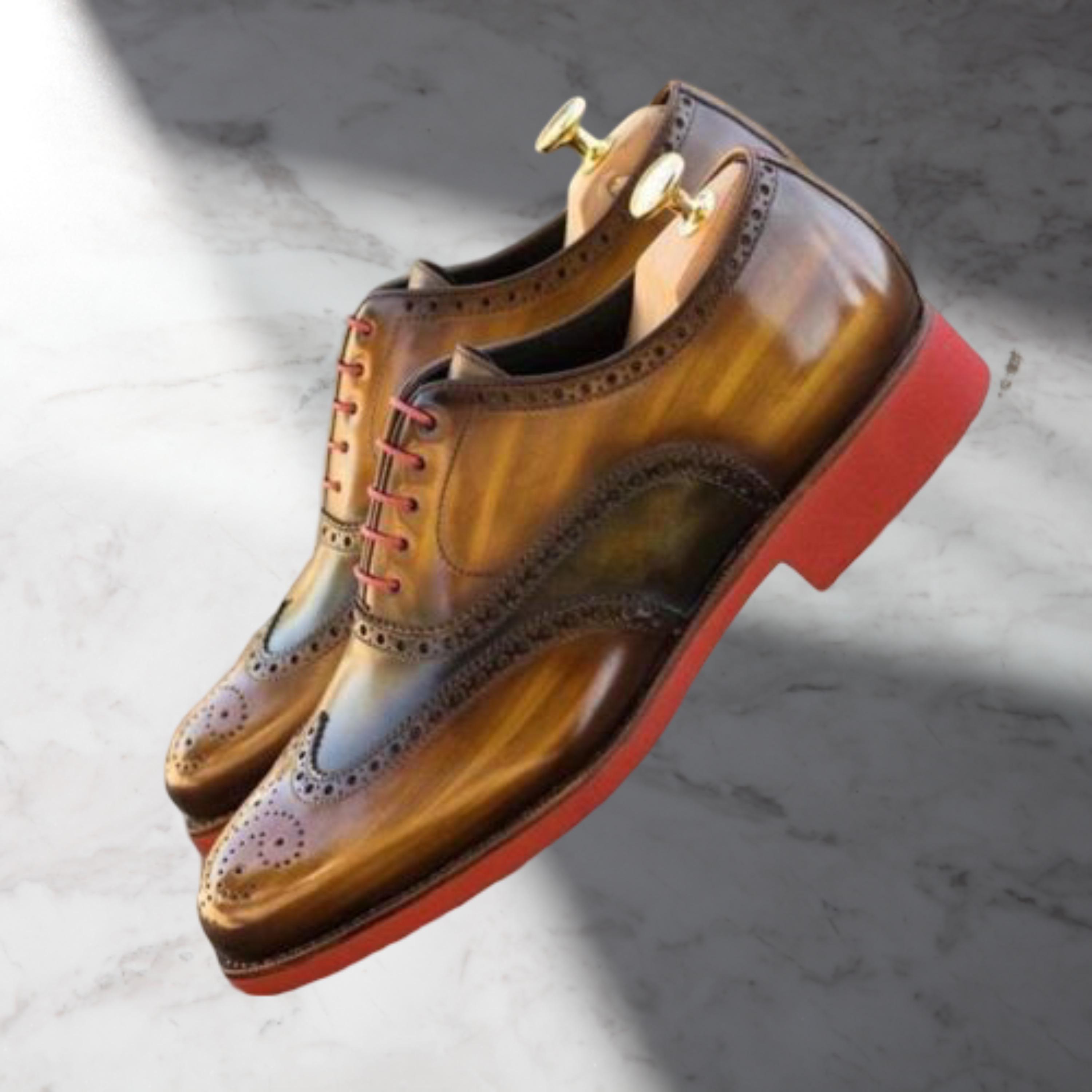 Vintage Yves Saint Laurent Brown Two-Tone Leather Wingtip Dress Shoes 44/US 11 Vintage Mens Two Tone Shoes - Etsy main image 4