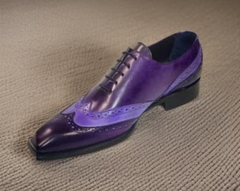 Handmade Mens Shoes Traditional Brogue Dress Shoes Wedding Formal Shoes Men
