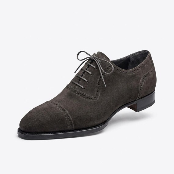 dark brown dress shoe laces Handmade Men's Genuine Suede Leather Oxford Cap Toe Lace up Shoes Long/ Short Sage Bridesmaid use elastic Dress Shoelaces color_Silver COLOR:Ivory Gold