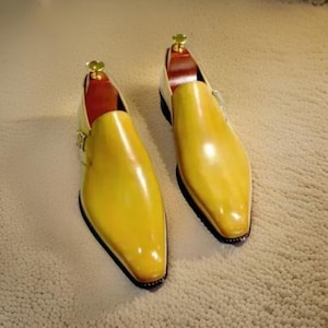 Mens Pointy Toe Bright Dress Business Casual Slip On Shiny Party Wedding Shoes