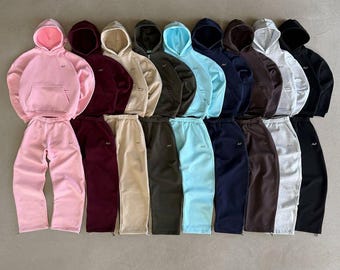 Dicker und gemütlicher Hoodie und Jogger aus gebürstetem Fleece