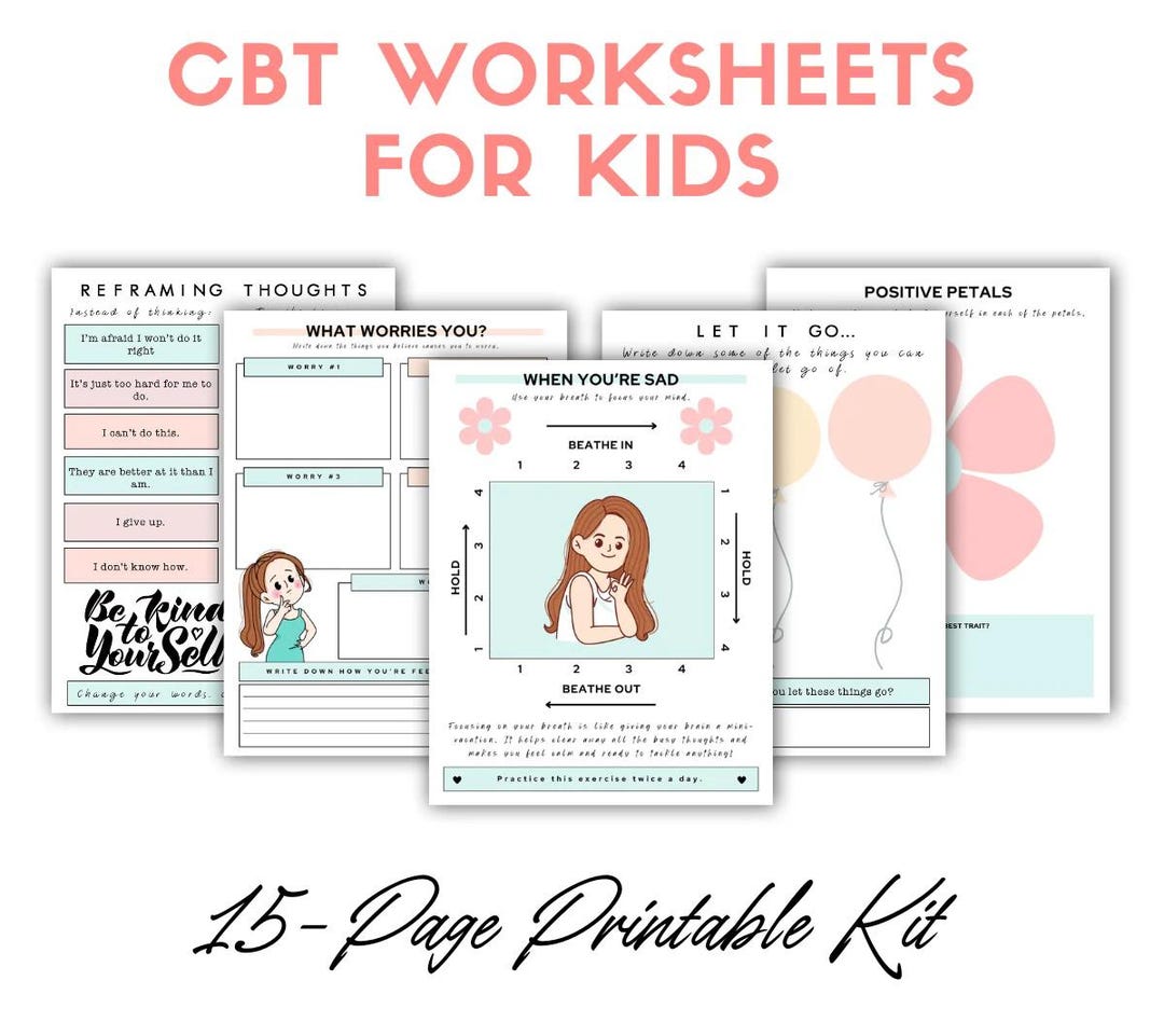 CBT Worksheets for Kids | Kids Daily Checklists | Kids Reward Charts ...
