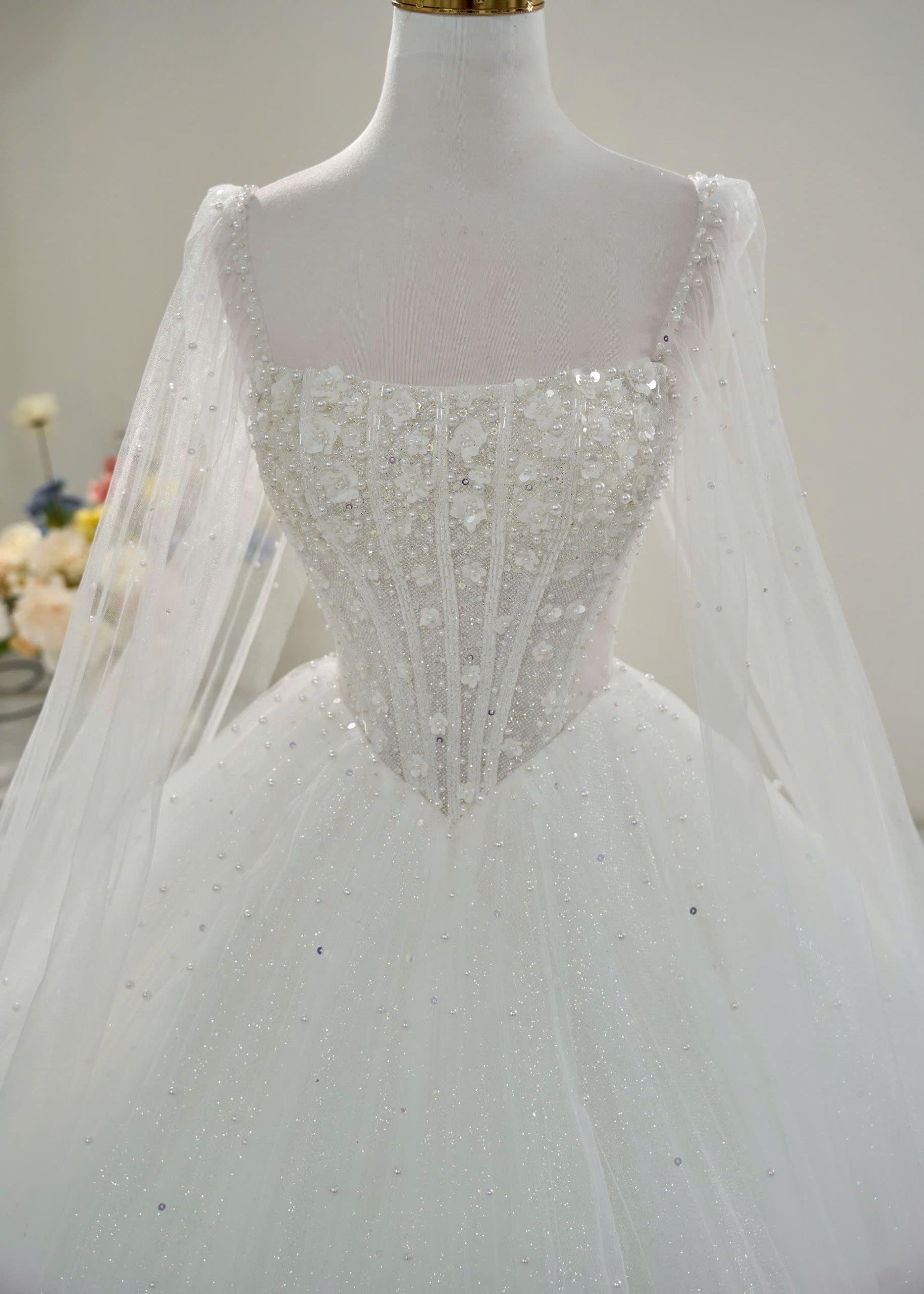 Beaded Ball Luxury Princess Wedding Dresses, 2 Styles Sequin Bridal