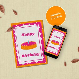 Carte d'anniversaire avec gâteau d'anniversaire