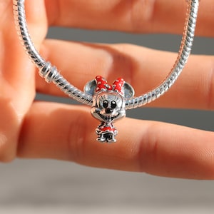 Disney Charm, Disney pendant charm, sterling silver charm, pandora bracelet charm, charms for pandora bracelets, disney gifts, minnie mouse