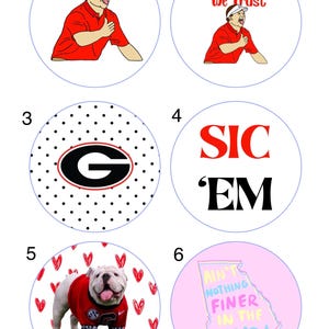 Georgia Bulldog Buttons