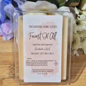 Rose, Oud & Peppermint &quot;Fairest Of All&quot; Soy Wax Melt Clamshell | Soy Wax | Vegan Friendly | Highly Scented Wax Melts | Unique Fragrance