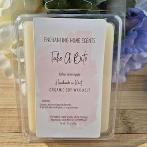 Toffee & Apple &quot;Take A Bite&quot; Soy Wax Melt Clamshell | Soy Wax | Vegan Friendly | Highly Scented Wax Melts | Unique Fragrance