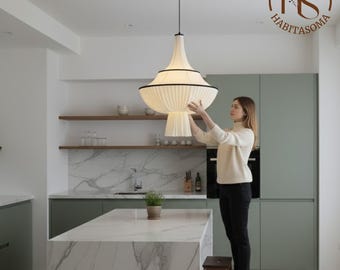 Wabi-Sabi Cloth Pendant Light: Japandi Style Chandelier