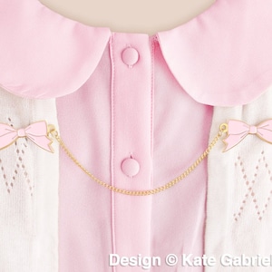 Pink bow cute kawaii sweater clips or collar clips