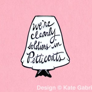 We&#39;re clearly soldiers in petticoats // Mary Poppins suffragette feminist enamel lapel pin