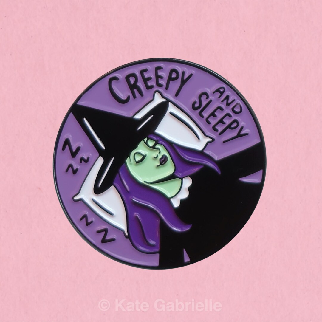 Creepy and Sleepy Enamel Lapel Pin - Etsy