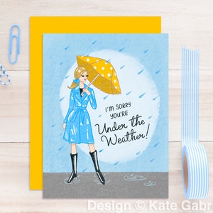 Carte de voeux rétro Get Well Soon