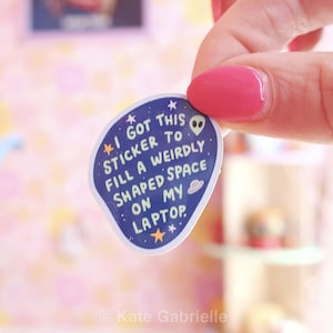 Weirdly shaped filler sticker for laptops