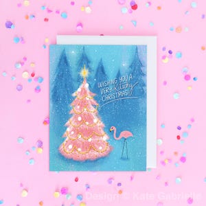Tarjeta de Feliz Navidad: tarjeta de inspiración vintage retro kitsch
