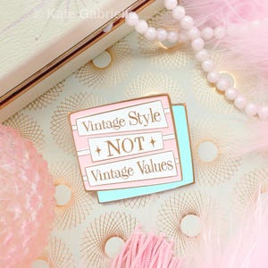 Vintage style, not vintage values jumbo enamel lapel pin brooch