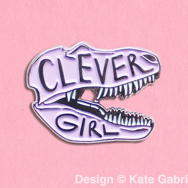 Purple Clever Girl Jurassic Park enamel lapel pin / Buy 3 Pins Get 1 Free with code PINSGALORE