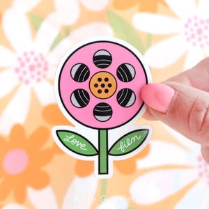 Film reel flower sticker