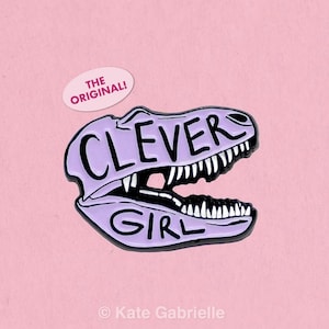 Clever Girl dinosaur Jurassic Park enamel lapel pin - Choose from 5 colors