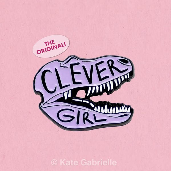 Clever Girl Dinosaurier Jurassic Park Emaille Anstecknadel - Wähle aus 5 Farben