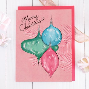 Merry Christmas card - retro vintage inspired card