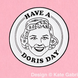 Doris Day classic film enamel lapel pin