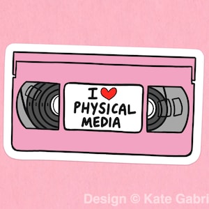 I love physical media - VHS sticker / Buy 3 Stickers Get 1 Free with code FIDDLESTICKS