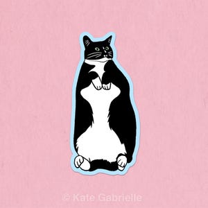 Black and white tuxedo cat sticker