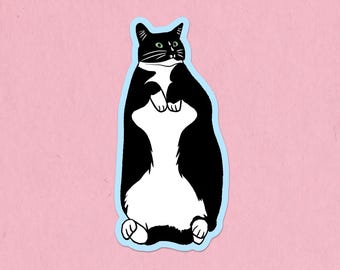 Black and white tuxedo cat sticker