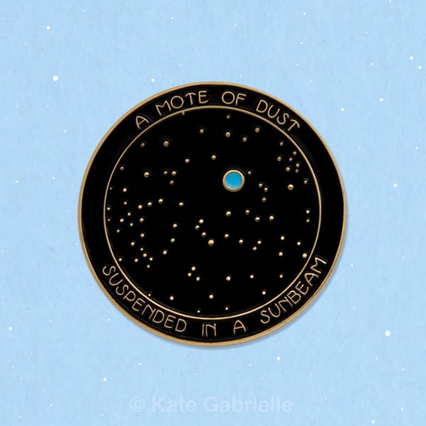 Pale Blue Dot enamel lapel pin